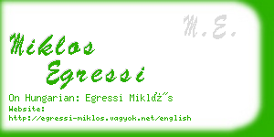 miklos egressi business card